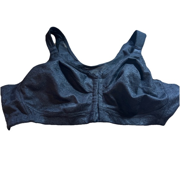 NEW Comfort Choice Posture Support Bra Black Lace Front Closure 46D 27-1105-9 - Picture 10 of 10